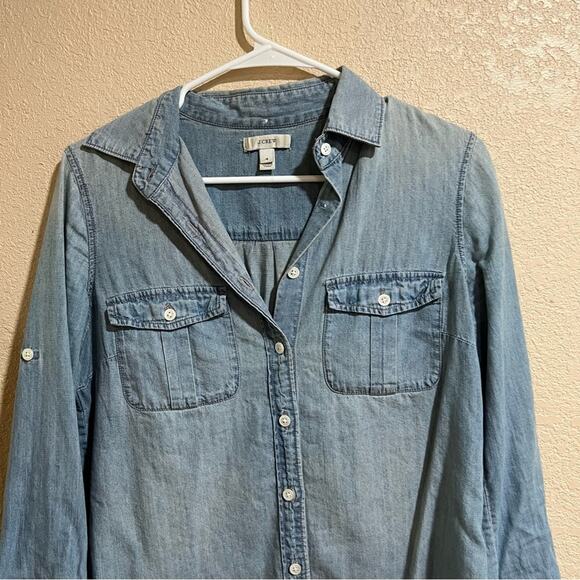 J. Crew chambray blue button up shirt 4 - Picture 2 of 7